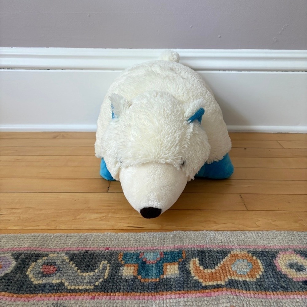Authentic Pillow Pets Wintry Polar Bear Large 18" Plush Toy Super Soft Cleam